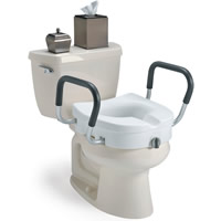 Clamp-On Raised Toilet Seat With Arms