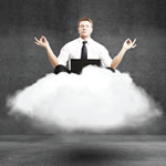 it guy meditating on a cloud